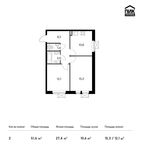 Планировка 2-комнатной квартиры, 51,6 м2