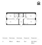 Планировка 3-комнатной квартиры, 79,9 м2