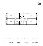 Планировка 3-комнатной квартиры, 76,2 м2