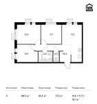 Планировка 3-комнатной квартиры, 68,5 м2