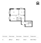 Планировка 2-комнатной квартиры, 65,9 м2