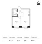 Планировка 1-комнатной квартиры, 35,7 м2
