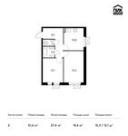 Планировка 2-комнатной квартиры, 51,6 м2