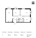 Планировка 3-комнатной квартиры, 78,6 м2