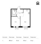 Планировка 1-комнатной квартиры, 39,3 м2