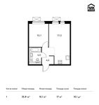 Планировка 1-комнатной квартиры, 35,8 м2