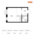 Планировка квартиры студии, 25,2 м2