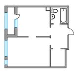 Планировка 1-комнатной квартиры, 43,2 м2