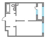 Планировка 1-комнатной квартиры, 39,4 м2