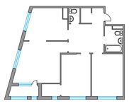 Планировка 3-комнатной квартиры, 76,9 м2