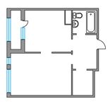 Планировка 1-комнатной квартиры, 42,8 м2