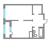Планировка 1-комнатной квартиры, 36,9 м2