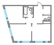 Планировка 2-комнатной квартиры, 52,3 м2