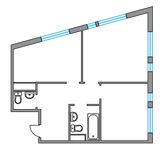 Планировка 2-комнатной квартиры, 53,4 м2