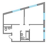 Планировка 2-комнатной квартиры, 52,8 м2