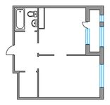 Планировка 1-комнатной квартиры, 45,3 м2