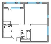 Планировка 2-комнатной квартиры, 60,9 м2