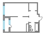 Планировка 1-комнатной квартиры, 35,1 м2