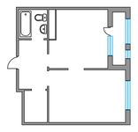 Планировка 1-комнатной квартиры, 45,1 м2