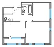 Планировка 2-комнатной квартиры, 60,8 м2
