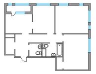 Планировка 3-комнатной квартиры, 78,8 м2