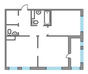 Планировка 2-комнатной квартиры, 58,6 м2