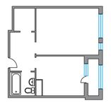 Планировка 1-комнатной квартиры, 42,9 м2