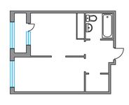 Планировка 1-комнатной квартиры, 33,7 м2