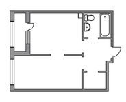 Планировка 1-комнатной квартиры, 34 м2