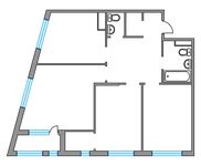 Планировка 3-комнатной квартиры, 77 м2