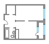 Планировка 1-комнатной квартиры, 36 м2