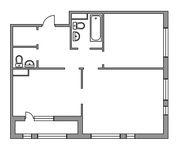 Планировка 2-комнатной квартиры, 65 м2