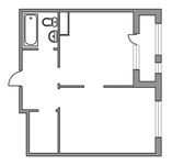 Планировка 1-комнатной квартиры, 45 м2