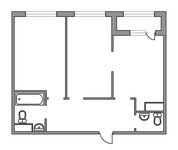 Планировка 2-комнатной квартиры, 56 м2