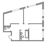 Планировка 2-комнатной квартиры, 54 м2