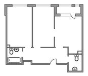 Планировка 2-комнатной квартиры, 59 м2