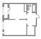 Планировка 1-комнатной квартиры, 42,5 м2