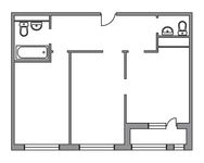 Планировка 2-комнатной квартиры, 59 м2