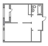 Планировка 1-комнатной квартиры, 42,3 м2