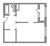 Планировка 1-комнатной квартиры, 40 м2
