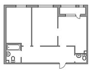 Планировка 2-комнатной квартиры, 65 м2
