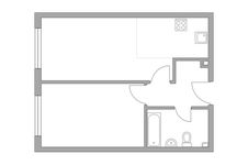 Планировка 2-комнатной квартиры, 42,2 м2