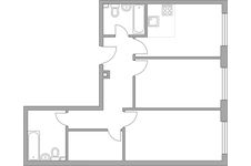 Планировка 3-комнатной квартиры, 66,5 м2