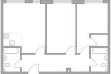 Планировка 3-комнатной квартиры, 62,8 м2