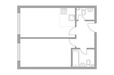 Планировка 2-комнатной квартиры, 41,1 м2