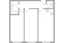 Планировка 3-комнатной квартиры, 74,4 м2
