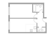 Планировка 2-комнатной квартиры, 38,4 м2