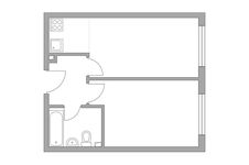 Планировка 2-комнатной квартиры, 37,1 м2
