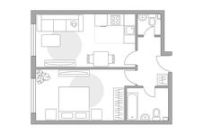 Планировка 2-комнатной квартиры, 39,4 м2