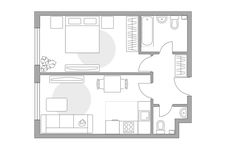 Планировка 2-комнатной квартиры, 40,4 м2